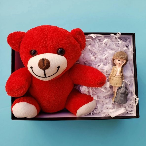 Hostes Biblo Ve Kırmızı Peluş Ayıcıklı Set