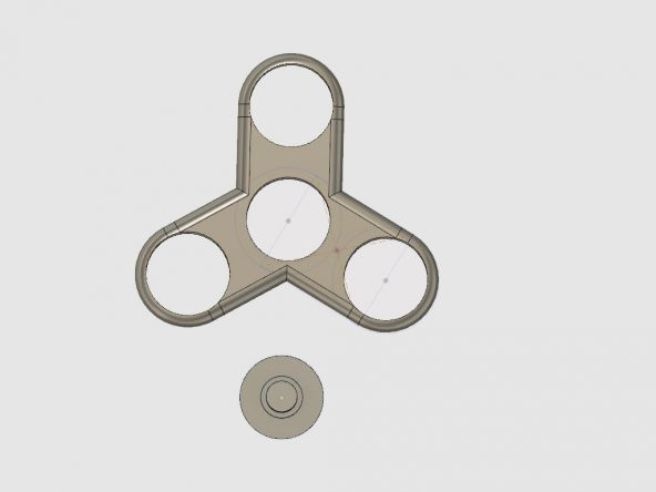Basit Fidget Spinner - 608Rs Rulman Plastik Aparat - 3