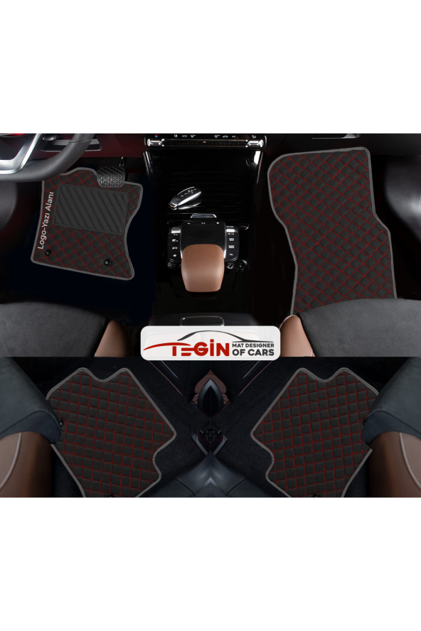 Honda Civic Fb-fg 2012-2015 -hatchback  Siyah Kırmızı Deri Gri Kenar Paspas