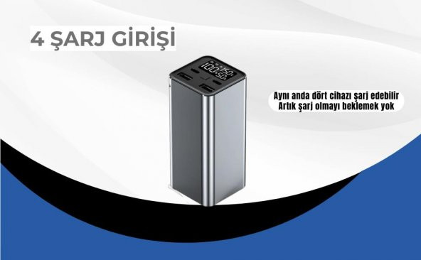 Cosmostech 20000 mAh Powerbank Laptop, Macbook , Steam Deck, Rog Ally Uyumlu Taşınabilir Hızlı Şarj Cihazı - PD 65W -100W Hızlı Şarj - 6