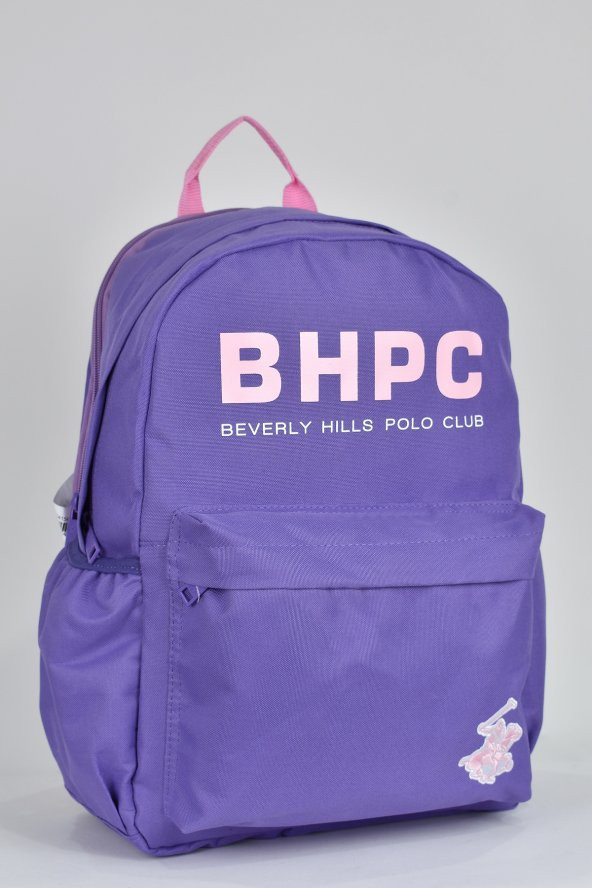Beverly Hills Polo Club Unisex Çok Gözlü Günlük Seyahat Okul Sırt Çantası Lila 04154 - Resim 2