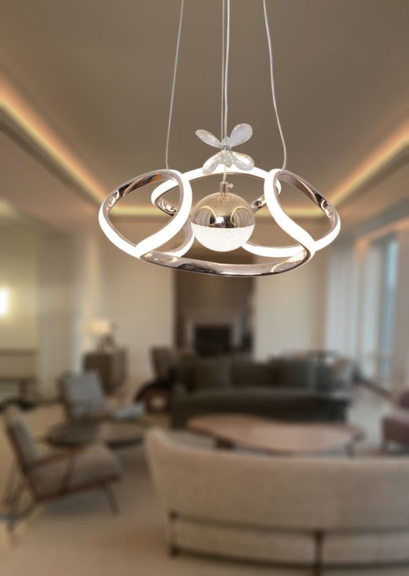 TT Aydınlatma TT307-1TPL-30-FSR  Helezon Modeli Fransız Sarısı Kaplama Tek Toplu 3 Renk Modüllü Ledli - Resim 2