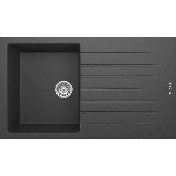 REAL P004 TROYA 86 GRANİT EVYE ANTRASİT 86 x 50 Cm Tezgah Üstü