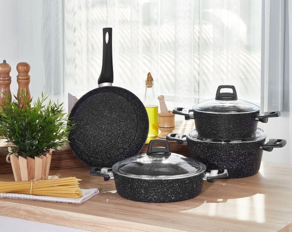 10 Parça Granit & Granit- Döküm Sahan Seti - Resim 4