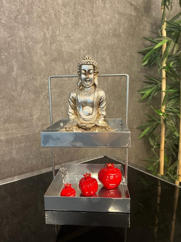 2 KATLI 20X20 MUTFAK VE BANYO TEZGAHÜSTÜ DÜZENLEYİCİ GÜMÜŞ