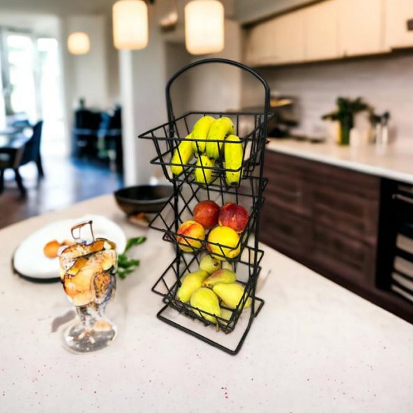 3 Katlı Mutfak Organizatörü DEMONTE SİYAH