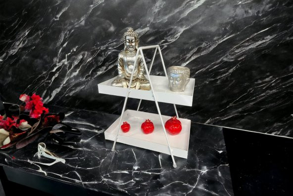 2 Katlı Banyo & Mutfak Rafı Model 1 BEYAZ ( Monte ) - 2
