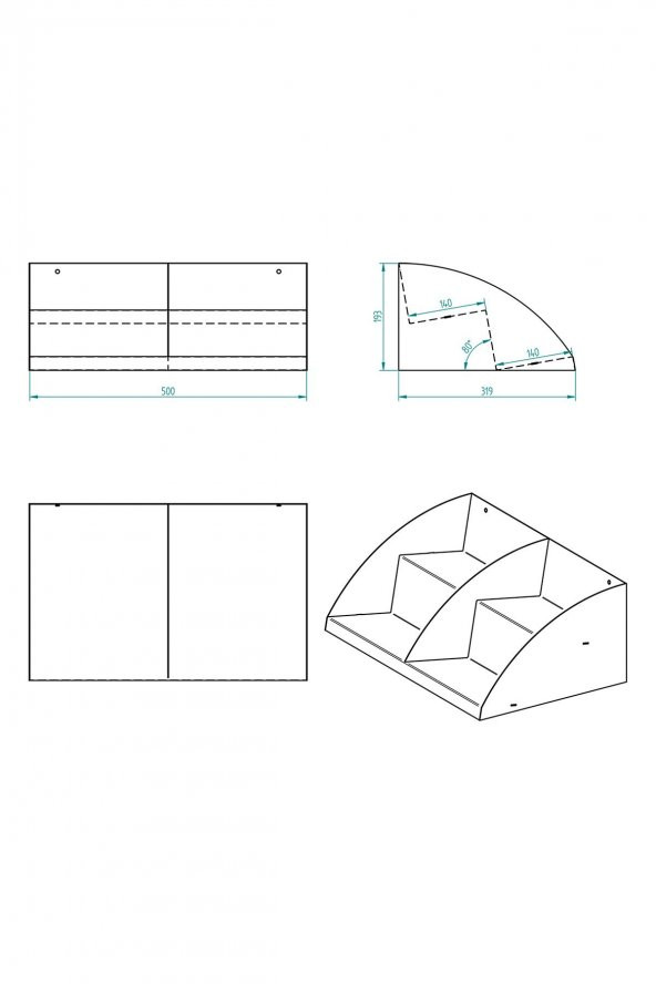Çay & Kahve + 3 Bölmeli Bardaklık Set - 6