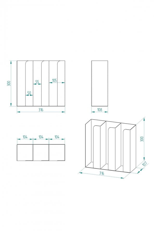 Çay & Kahve + 3 Bölmeli Bardaklık Set - 7