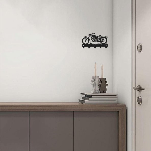 MOTOSİKLET TEMALI METAL ANAHTARLIK SİYAH - 6