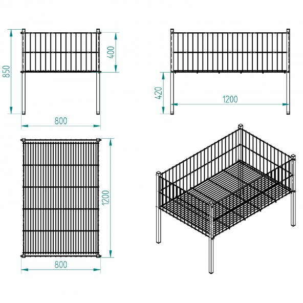 80x120cm Profil Ayaklı Havuz Sepet Beyaz - 2