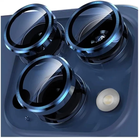 Iphone 15 Pro / Iphone 15 Pro Max Kamera Koruyucu Lens Safir Titanium Temperli Cam - 2