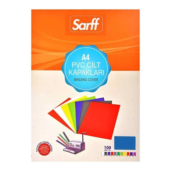 Sarff Cilt Kapağı A4 160 Micron PVC Opak Mavi 100'lü