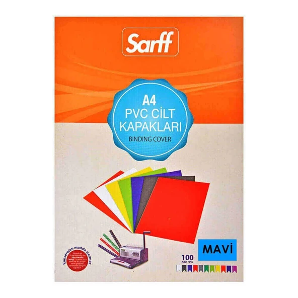 Sarff Cilt Kapağı A4 160 Micron PVC Opak Mavi 100'lü - 2
