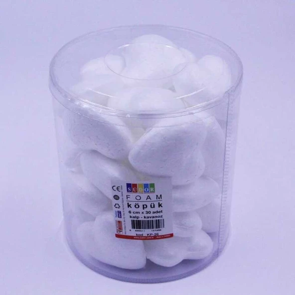 Südor Köpük Monalisa Kalp 6 cm 30 Adet Kavanoz ürün görseli