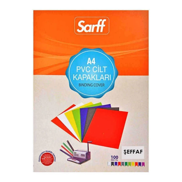 Sarff Cilt Kapağı A4 160 Micron PVC 100'lü Şeffaf - 2
