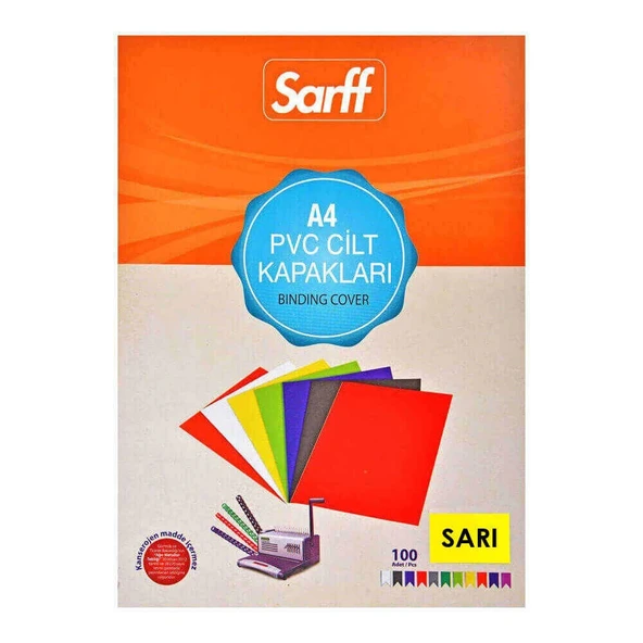 Sarff Cilt Kapağı A4 160 Micron Pvc Opak Sarı 100'lü - 2