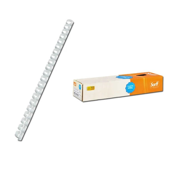 Sarff Spiral Plastik Delux 6 mm 100'lü Beyaz