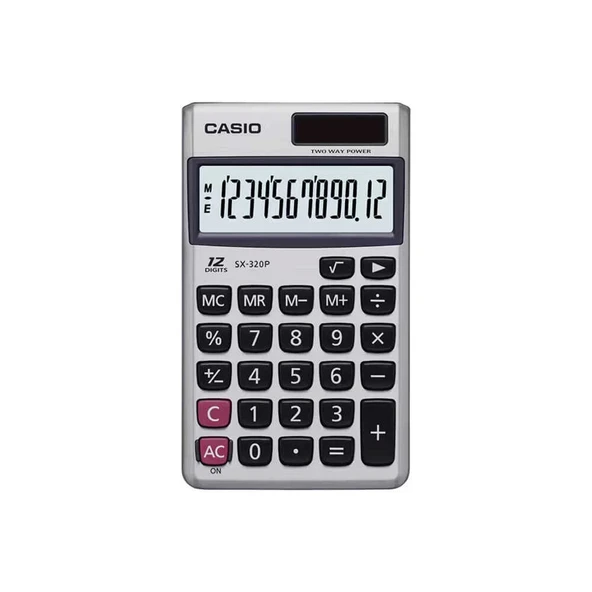 Casio Hesap Makinesi Cep Tipi 12 Haneli Güneş Enerjili SX320P - 2