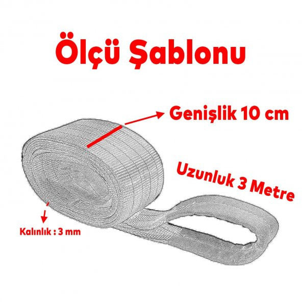 Sapan Polyester Spanzet 4 Ton 3 Metre Gri Sağlam Yük Kaldırma Taşıma İndirme Halat - 2