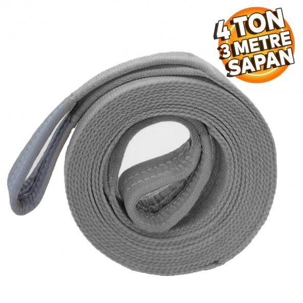 Sapan Polyester Spanzet 4 Ton 3 Metre Gri Sağlam Yük Kaldırma Taşıma İndirme Halat - 3