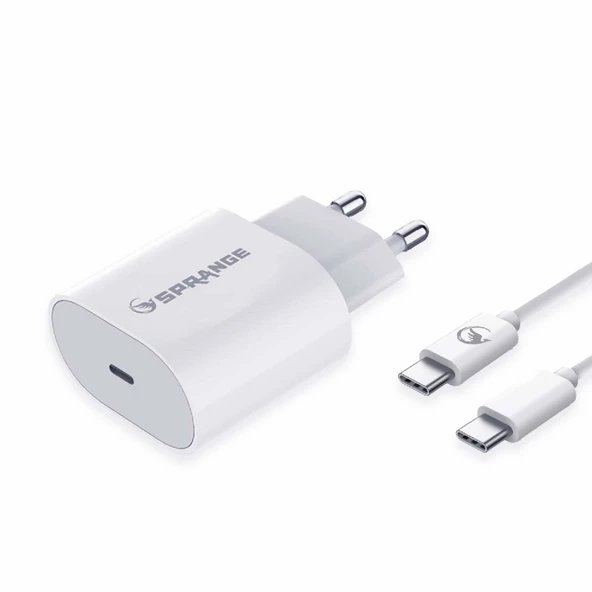 Sprange P-T18 25W USB-C PD Şarj Adaptörü Type-C – Type-C Data & Şarj Kablo