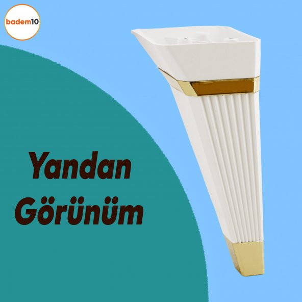 Alcazar 6'lı Set Mobilya Tv Ünitesi Koltuk Kanepe Destek Ayağı 15 Cm Beyaz Ayakları M8 Civatalı - 4