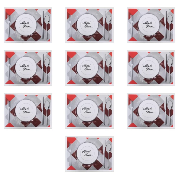 Amerikan Servis Kağıdı Afiyet Olsun Baskılı Beyaz Masa Örtüsü - 29 x 40 Cm. - 100 Adetlik 10 Paket ürün görseli 1