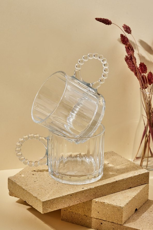 Perotti Ringo Line 2li 325 ml Cam Kupa Boncuklu Kulp Mug - 2