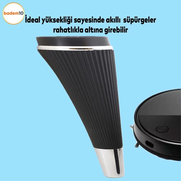 Iron 6'lı Set Mobilya Tv Ünitesi Çekyat Koltuk Kanepe Destek Ayağı 15 Cm Siyah Ayakları M8 Civatalı - 5