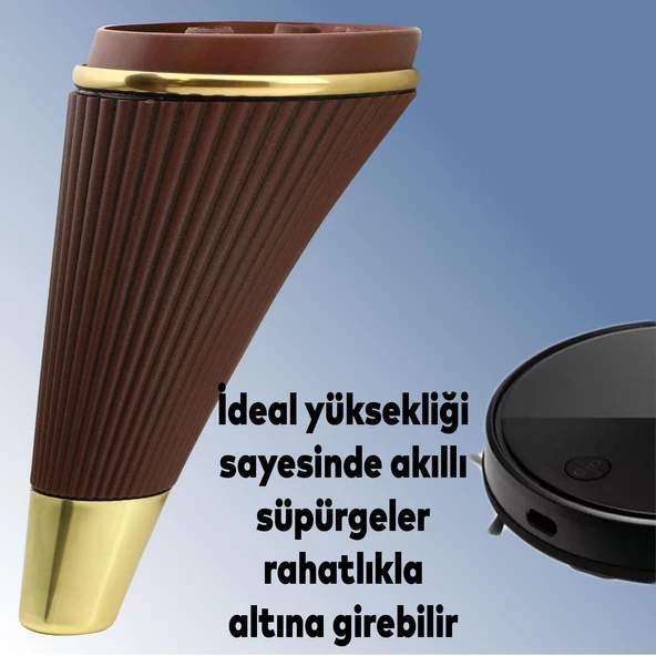 Iron 6'lı Set Mobilya Tv Ünitesi Çekyat Koltuk Kanepe Destek Ayağı 15 Cm Ceviz Ayakları M8 Civatalı - Resim 5