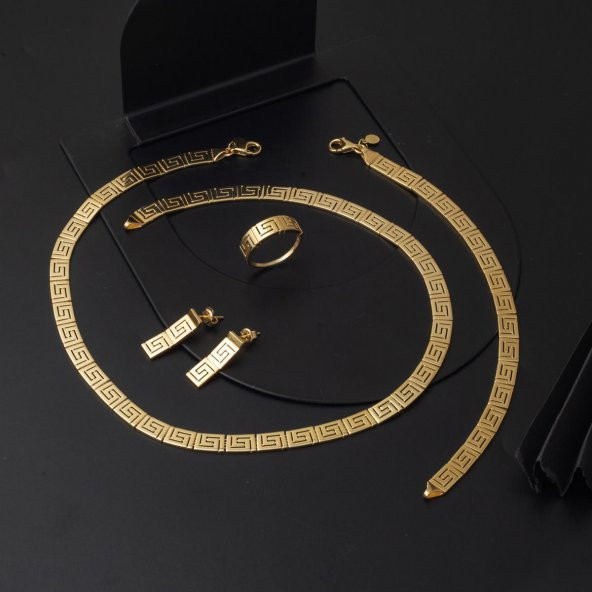 Versage 14 Ayar Taşsız Altın Düğün Takı Seti - 3