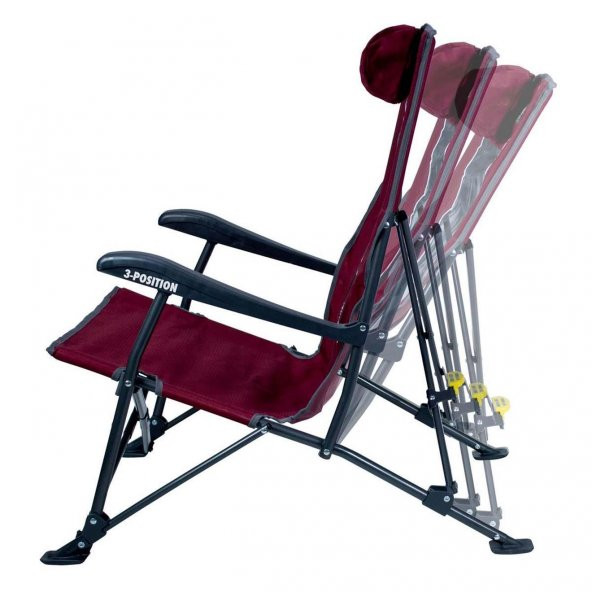 Gci Outdoor Low-Ride Recliner™ 3 Kademeli Katlanır Kamp Sandalyesi Bordo - 2