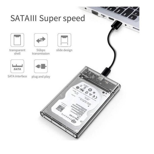 2.5 Sata Type C Usb 3.1 Usb 3.0 Şeffaf Harici Ssd Hdd Hard Disk Kutusu - 5