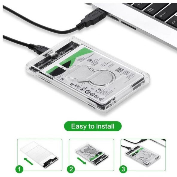 2.5 Sata Type C Usb 3.1 Usb 3.0 Şeffaf Harici Ssd Hdd Hard Disk Kutusu - 6