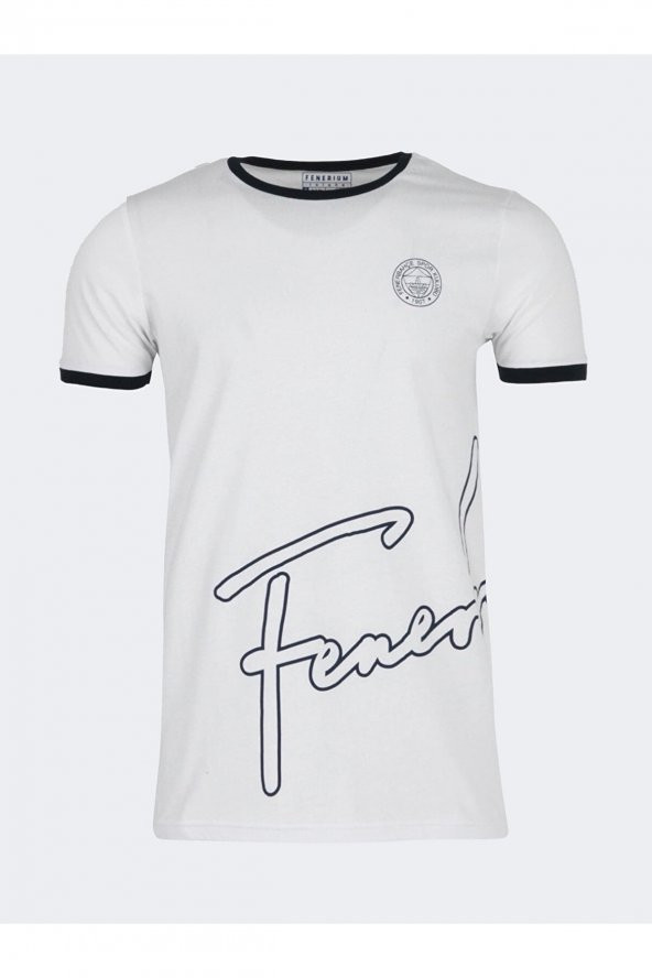 Fenerbahçe Orijinal Sıfır Yaka Beyaz T-Shirt Hediyelik Ahşap Kutulu - 2