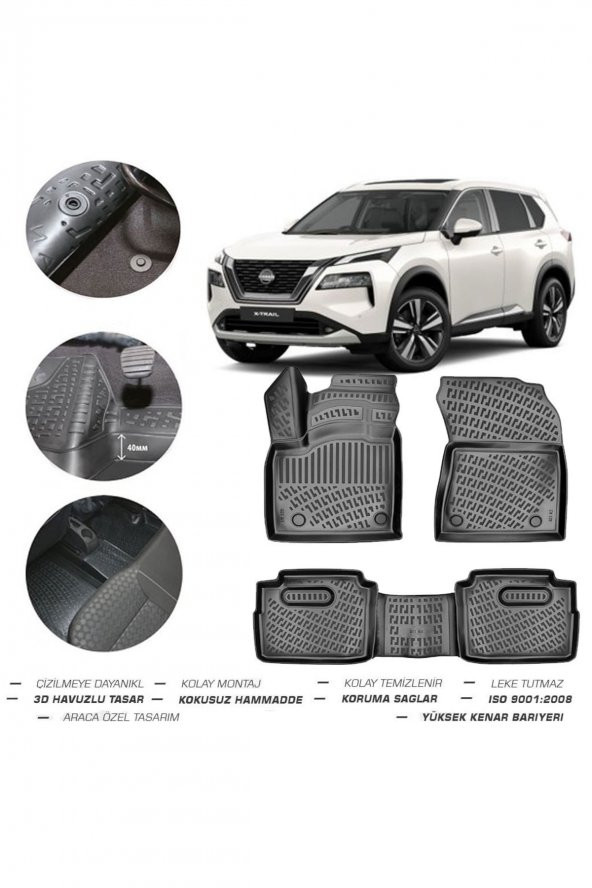 OtoLine Nissan X-trail 2023 Model 4d Havuzlu Paspas