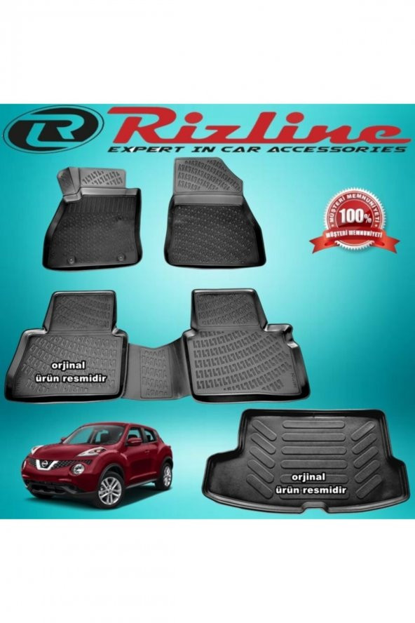 Rizline Nissan Juke 3d Paspas +bagaj Havuzu Siyah 2014-2019 Arası