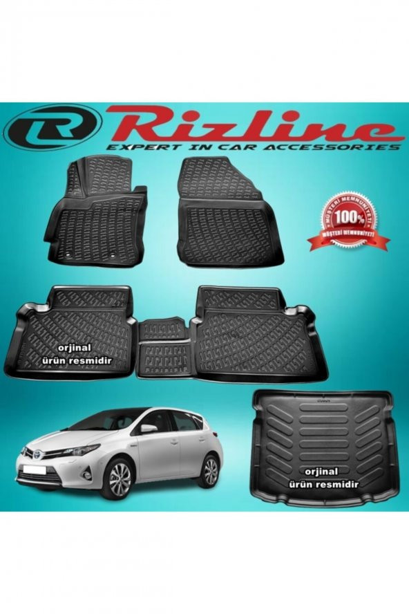 Rizline Toyota Auris 3d Paspas+bagaj Havuzu Siyah 2013-2019 Arası