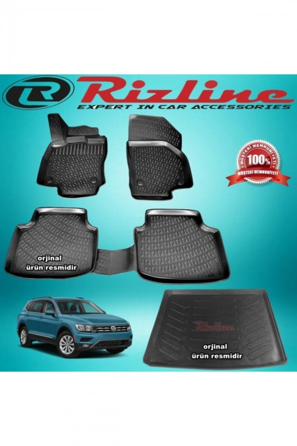 Rizline Vw Tiguan 3d Paspas+bagaj Havuzu Siyah 2016-2019 Arası
