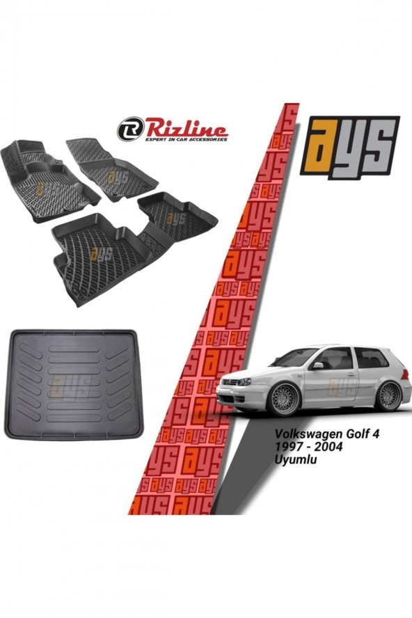 Rizline Volkswagen Golf 4 1998-2004 3d Havuzlu Paspas + Bagaj Havuzu
