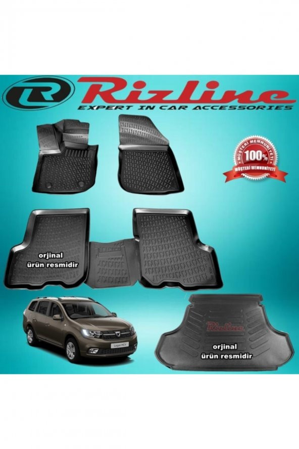 Rizline Dacia Logan Mcv 3d Paspas + Bagaj Havuzu Siyah 2013-2019 Arası - 1
