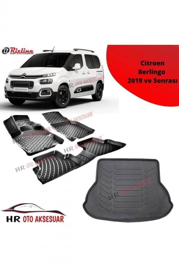 Rizline Hroto Citroen Berlingo 2019 Sonrası 3d Havuzlu Paspas + Bagaj Havuzu ürün görseli 1