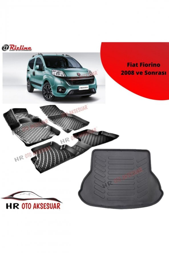 Rizline Hroto Fiat Fiorino 2008 Sonrası 3d Havuzlu Paspas + Bagaj Havuzu