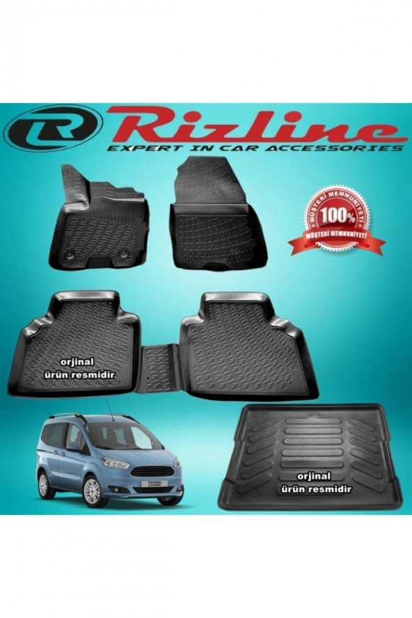 Rizline Ford Courier 3d Paspas+bagaj Havuzu Siyah 2014-2020 Arası