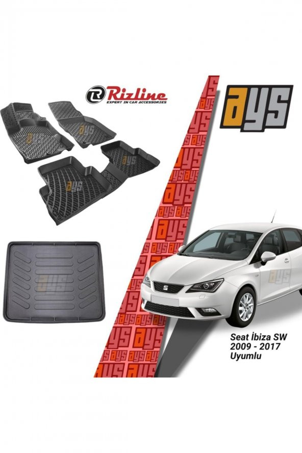 Rizline Seat Ibiza Sw 2009-2017 3d Havuzlu Paspas + Bagaj Havuzu