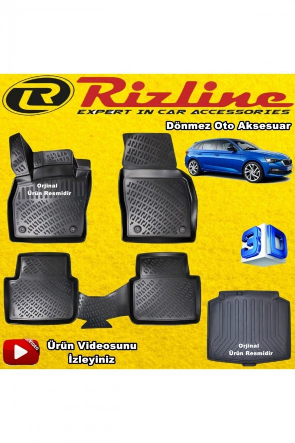 Rizline Skoda Scala 3d Havuzlu Paspas+bagaj Havuzu 2020 Sonrası ürün görseli 1