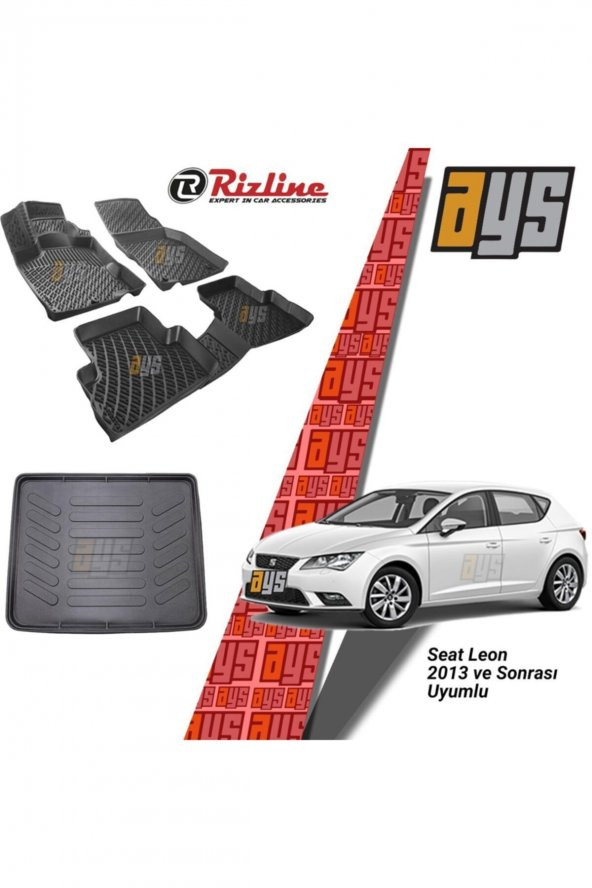 Rizline Seat Leon 2013-2020 3d Havuzlu Paspas + Bagaj Havuzu ürün görseli 1