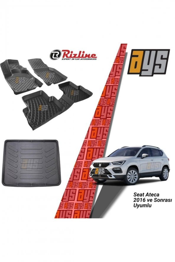 Rizline Seat Ateca 2016 Sonrası 3d Havuzlu Paspas + Bagaj Havuzu
