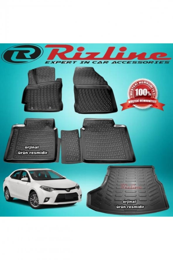Rizline Toyota Corolla 3d Paspas +bagaj Havuzu Siyah Sd 2013-2018 Arası
